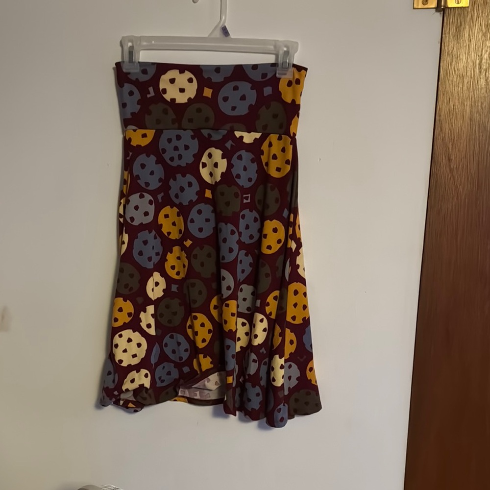 LuLaRoe Orange Cream Asymmetrical Midi Skirt